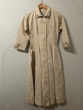 Vintage 1950s Womens XS/S Rockabilly Khaki Gabardine Full Skirt Day Dress picture
