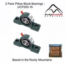 (2) UCP208-24 Solid Base Pillow Block Bearing 1-1/2 Bore Self Aligning 2 Bolt picture
