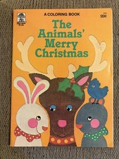 Vintage 1979 Merrigold Press The Animals' Merry Christmas Coloring Book Used picture