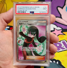 2019 POKEMON SUN & MOON TEAM UP #181 FULL ART/SABRINA'S SUGGESTION PSA 9 picture