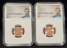 IN-HAND 2025 P & D Lincoln Shield 1c Cent 2 Coin Set NGC MS68 RD LAST PENNY FDOI picture
