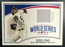 2015 Topps Sergio Romo #WCR-SR World Series Champion Relics 22/100 MEM Giants picture