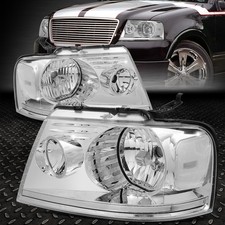 FOR 04-08 FORD F150 LINCOLN MARK LT OE STYLE HEADLIGHTS HEAD LAMPS CHROME/CLEAR picture