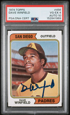 1974 Topps Dave Winfield Signed Baseball Card Certified PSA 4 DNA 10 Auto HOF picture