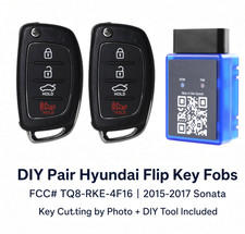 DIY Pair Hyundai Sonata Flip Key TQ8-RKE-4F16 2015-17 + Key Cutting picture