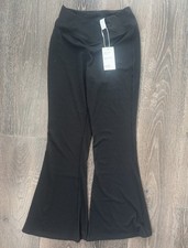 High Waisted Casual Flare Pants Waffle Yoga Leggings with Pockets Medium Halara picture