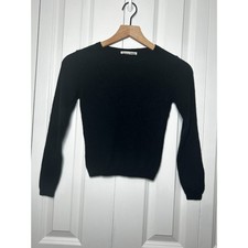 Reformation Jeans Black Recycled Cashmere Blend Crewneck Knit Sweater XS picture