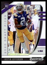 2020 Panini Prizm Draft Picks Silver Prizm Justin Jefferson Rookie #126 A picture