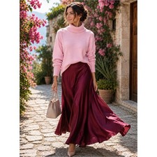 Nordstrom 100% Cashmere Pink Turtleneck Sweater Women’s Large Quiet Luxury picture