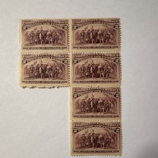 Vintage 1892 unused landing of Columbus 2 cent Postage Stamps / 6 picture