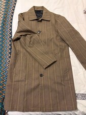 MNG Man Men's Medium Brown Glen Plaid Car Coat Trench Lined trench coat men long picture