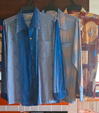 Vintage DaVinci Men's Woven Long Sleeve Button-Up Shirts (3) picture