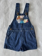 Vintage Oshkosh Patchwork Upcycle Shortalls Quilted Look 4T picture