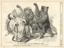 RARE 1899 POLITICAL Cartoon - BRITAIN & RUSSIA 