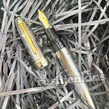 (Excellent++) MONTBLANC Meisterstück  Pin Stripe Silver 149 Fountain Pen Luxury picture