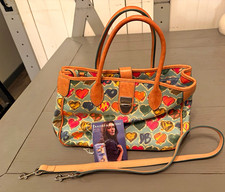 Dooney & Bourke Multicolor Hearts Satchel Top Handle w/ Detachable Strap picture