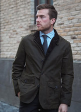 BARBOUR LUTZ Waxed Jacket Olive Rugged Sophistication MSRP$520 British Luxury picture