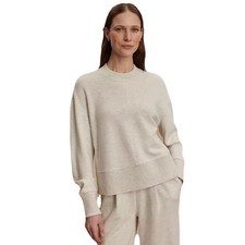 NEW Varley Womens Size Large Philippe Crop Soft Sweatshirt in Ivory Marl $168 picture