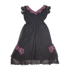 Vintage Betsey Johnson 90s Dress Swiss Dot Mesh Sheer Slip WhimsiGoth Grunge Mal picture
