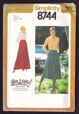Simplicity 8744 Skirt Two Lengths Sz 8 Learn To Sew Vintage 1978 Pattern UNCUT picture