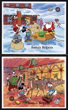 Uganda 1988 Disney Mickey's Christmas Scott# 649-650 RARE Imperforate Proof XF picture