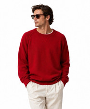 vintage 90s PERU UNLIMITED alpaca wool sweater red XL quiet luxury relaxed mens picture