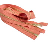 13 Inch Metal Zipper YKK #5 Golden Brass Medium Weight  Separating Made in USA picture