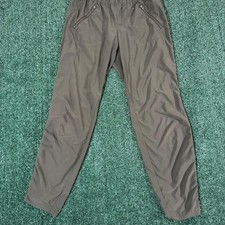 Athleta Olive Green Performance Pants Size 4 Straight Leg Elastic Waist 0271 picture