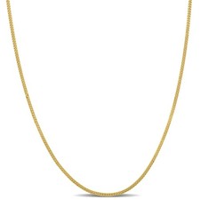 Amour 1mm Diamond Cut Flat Curb Link Chain Necklace in 14k Yellow Gold- 16 in picture