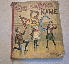 Antique 1889 McLoughlin Bros Girls & Boys Name ABC Childrens Book Ephemera Craft picture