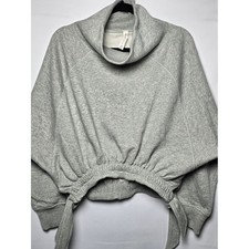 Anthropologie Daily Practice Gray Cowl Neck Drawstring Hem Sweater XXS NWT picture
