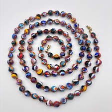 VTG Millefiori Murano Glass Hand Knotted Italian Opera Length 51