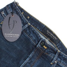 Handpicked NWT Jeans Size 33 US In Solid Blue Cotton Blend Denim picture