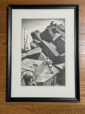 Louis Lozowick (1892-1973) Lithograph “Granite For Monuments” Framed Print  picture