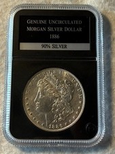 1886-P Morgan Silver Dollar PCS Stamps & Coins Slab Genuine Uncirculated VAM-4 picture