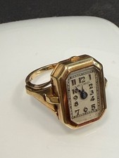 antique woman's gold watch ring  picture
