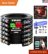 XLR Cables 25ft 6 Pack, Professional XLR Microphone Cable Male to Female, Gol... picture