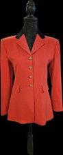 SUPERB AUTHENTIC HERMES Red Equestrian Jacket Velvet Collar COLLECTOR ITEM picture