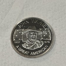 John Wayne 1907-1979 A Great American Actor 1oz .999 Fine Silver Round picture