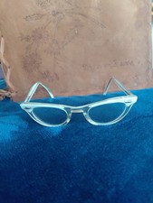 American Optical Vintage White Clear Cat Eye Eyeglasses Frames USA picture