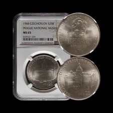 CZECHOSLOVAKIA. 1968, 25 Korun, Silver - NGC MS65 - National Museum Prague picture