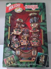 VTG 1992 Mr. Christmas Holiday Carousel. Moving Lights & Sounds Ornaments. WORKS picture