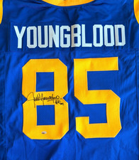 Jack Youngblood Signed #85 LA Rams Jersey HOF 01 Inscription Leaf Auth XL picture