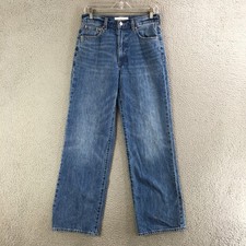Aritzia Denim Forum Jeans Womens 27 The Farrah Hi-Rise Wide Blue Cotton Casual picture