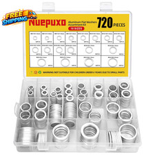 720PCS Crush Washer Kit Aluminum Oil Drain Plug Gasket 18 Sizes Oil Drain Plug.. picture