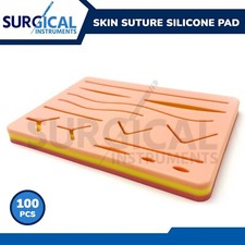 100 Pcs Skin Suture Practice Silicone Pad Wound Simulated Surgical Training Kit picture