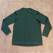 Lululemon Mens Textured Knit Crewneck sweater dark Green size large (est) picture