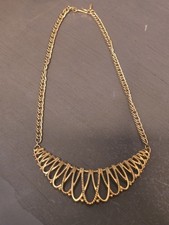Vintage Statement Necklace Gold Artistic J5 picture