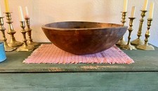 Huge Antique 1800s Round Wooden Dough Chopping Bowl 18