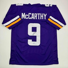 Autographed/Signed J.J. JJ McCarthy Minnesota Purple Jersey Beckett BAS COA picture